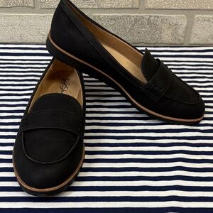 Life Stride Faux Black Leather Cushioned Loafer Size 8.5